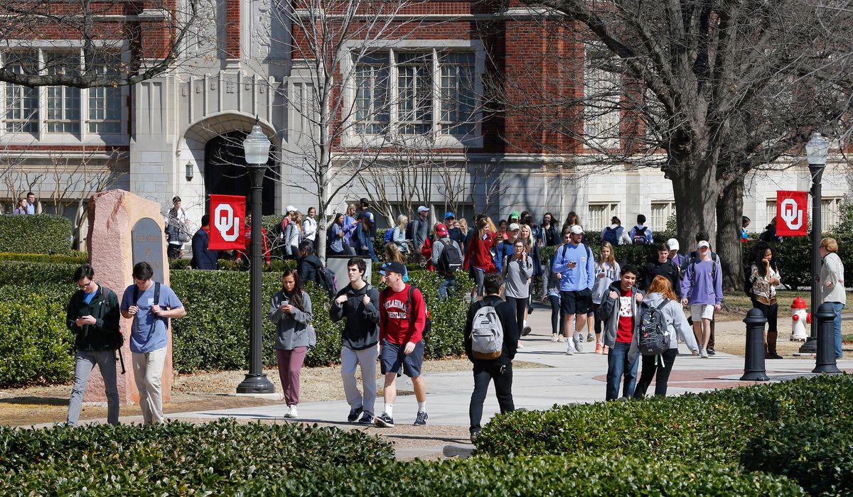 Image used in a Washington Times post on X about a University of Oklahoma instructor placed on leave.
