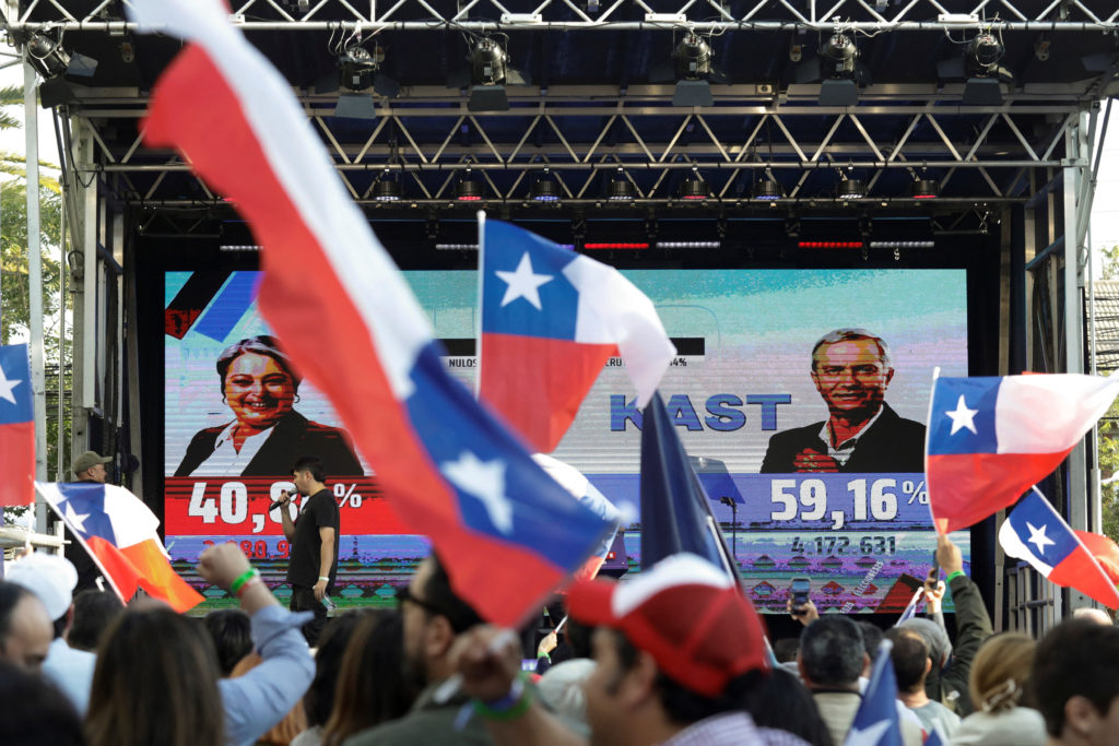 Scene from Chile's presidential runoff election, December 14, 2025. Photo by Juan Gonzalez/Reuters.