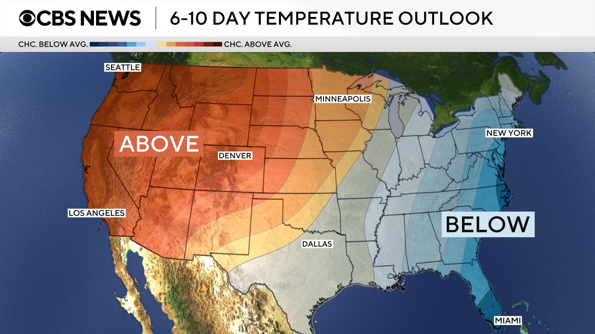 6-10 day temperature outlook indicating below-average temperatures across the Eastern U.S. into early February.