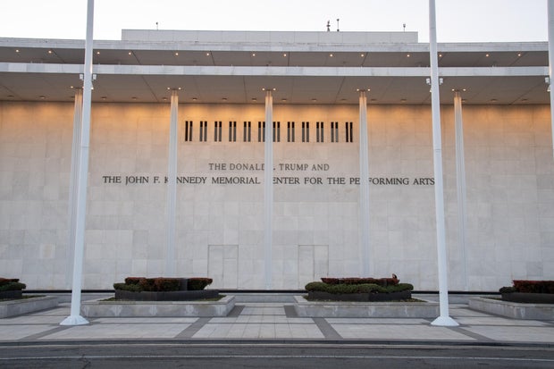 Facade of the John F. Kennedy Center for the Performing Arts in Washington, D.C., January 17, 2026.