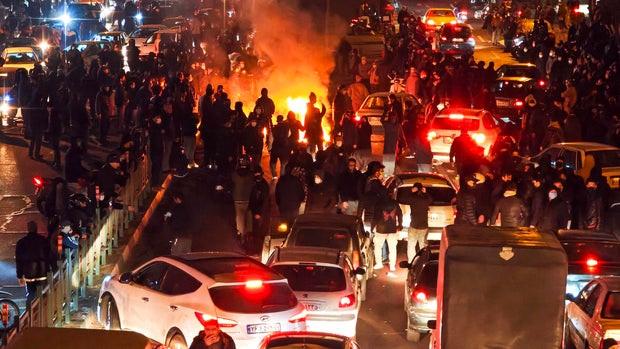 People gather during a protest on Jan. 8, 2026, in Tehran, Iran (Anonymous/Getty).
