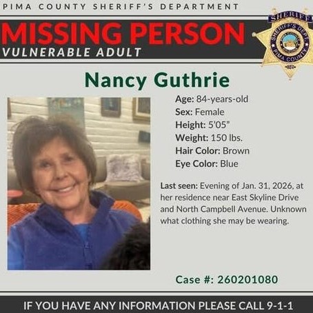 Missing Person poster issued by the Pima County, Ariz. Sheriff's Department - cbs
