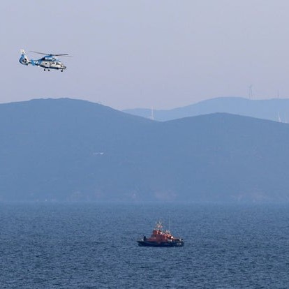 The Greek coast guard performs a search and rescue operation following a migrant boat's collision with a coast guard vessel off the Aegean island of Chios, near Mersinidi, Greece, Feb. 4, 2026. - cbs