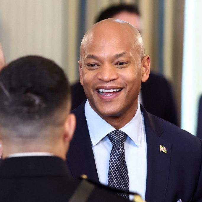 Left: Maryland Gov. Wes Moore on the day of President Donald Trump's working breakfast with governors at the White House on Feb. 20, 2026. Photo by Kevin Lamarque/ Reuters - Kevin Lamarque/Reuters