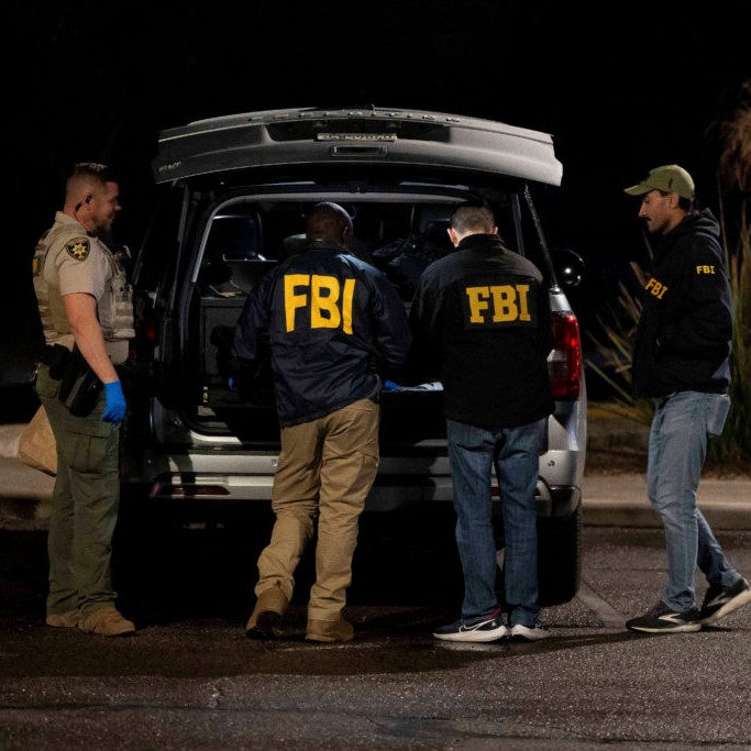 Left: The FBI and Pima County Sheriff's Department deputies process evidence from a late-model, gray Range Rover as they investigate the disappearance of Nancy Guthrie, the 84-year-old mother of U.S. journalist and television host Savannah Guthrie, at a Culver's in Tucson, Arizona, U.S. February 14, 2026. - pbs