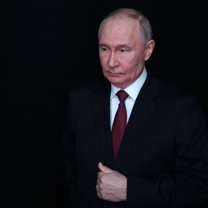 Left: Russian President Vladimir Putin arrives for a ceremony in Moscow on Feb. 5, 2026. Photo by Sputnik/Vyacheslav Prokofyev/Pool via Reuters - pbs