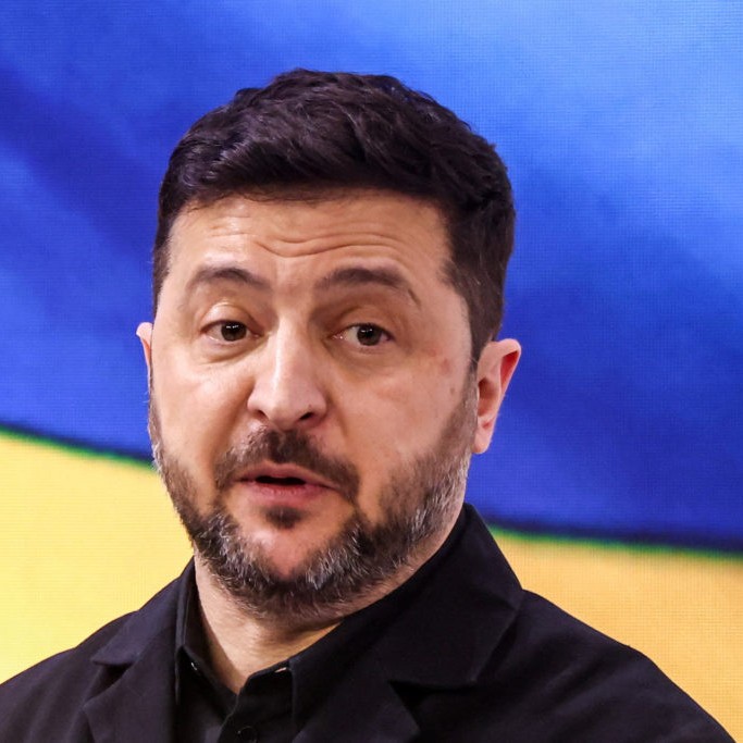 Left: Ukrainian President Volodymyr Zelenskiy speaks during the Munich Security Conference (MSC) in Munich, Germany, February 14, 2026. Photo by Liesa Johannssen/Reuters. - pbs