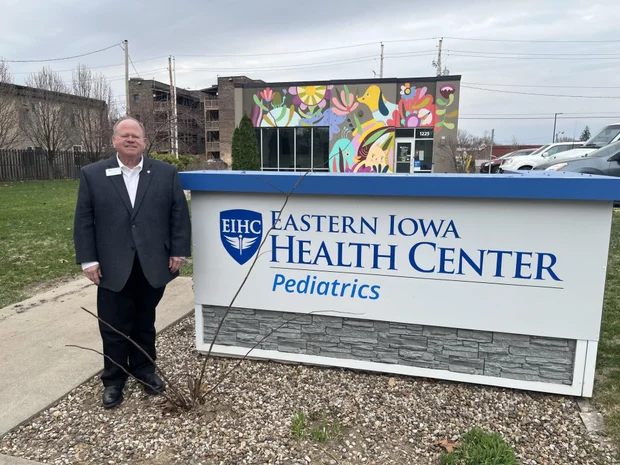 Joe Lock, CEO of Eastern Iowa Health Center in Cedar Rapids, where most patients rely on Medicaid. (Photo: Tony Leys/KFF Health News)