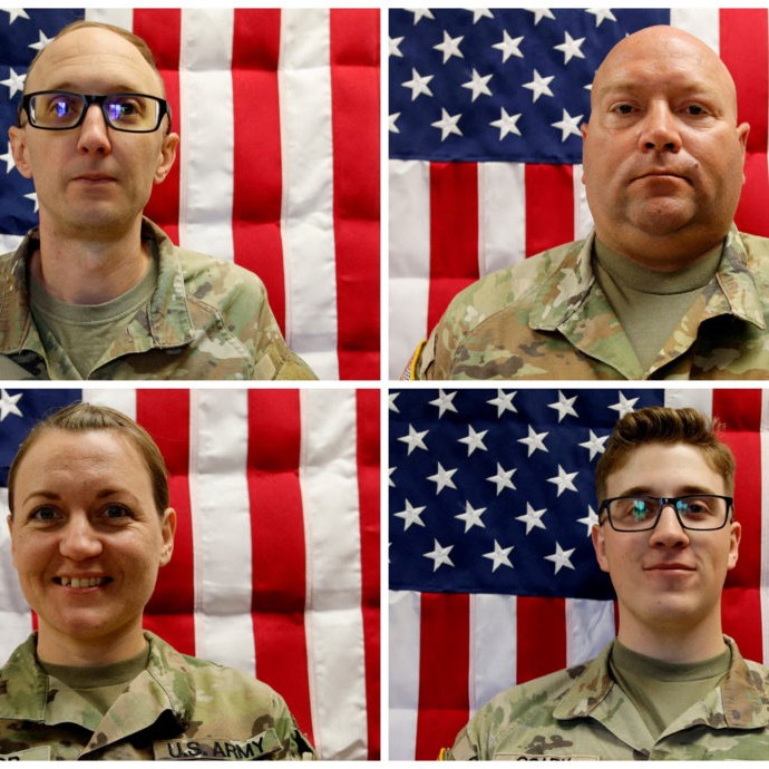 A combination image shows four U.S. Army Reserve soldiers killed in Kuwait on March 1, 2026 - Photos provided by U.S. Army Reserve/Handout via Reuters