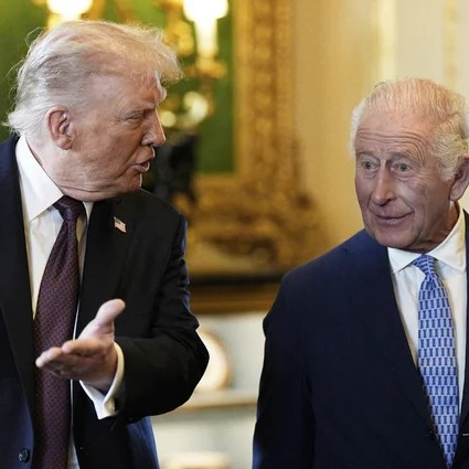 President Trump and Britain's King Charles III during the president's second state visit to the U.K., at Windsor Castle, on Sept. 17, 2025. - AARON CHOWN/POOL/AFP/Getty