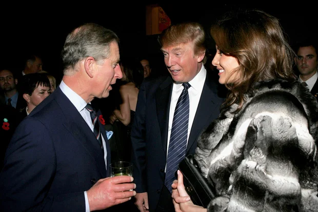 Then-Prince Charles with Donald and Melania Trump at the Museum of Modern Art in New York, Nov. 1, 2005.