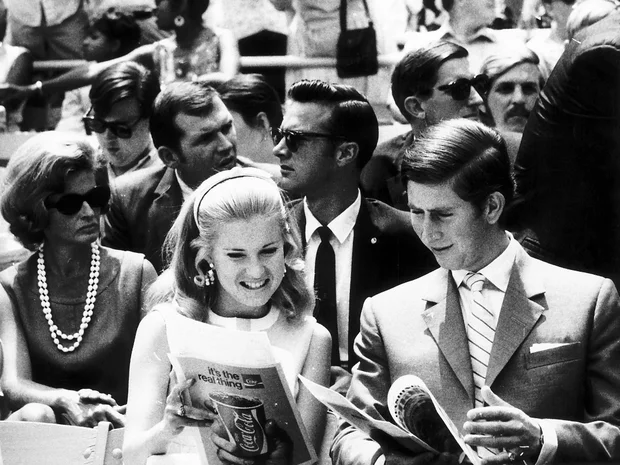 Prince Charles with Tricia Nixon during his first official U.S. visit in 1970