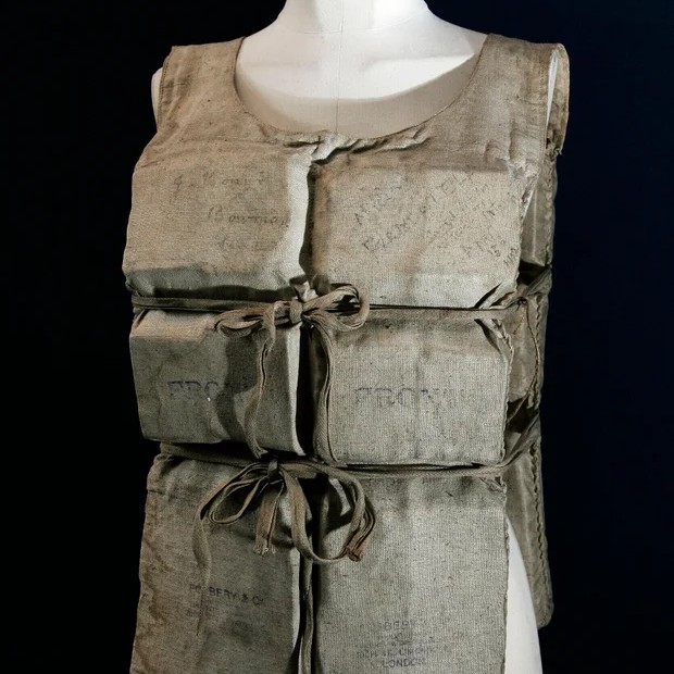 A Titanic life preserver, belonging to a survivor, was auctioned off for more than $900,000. - SANG TAN / AP