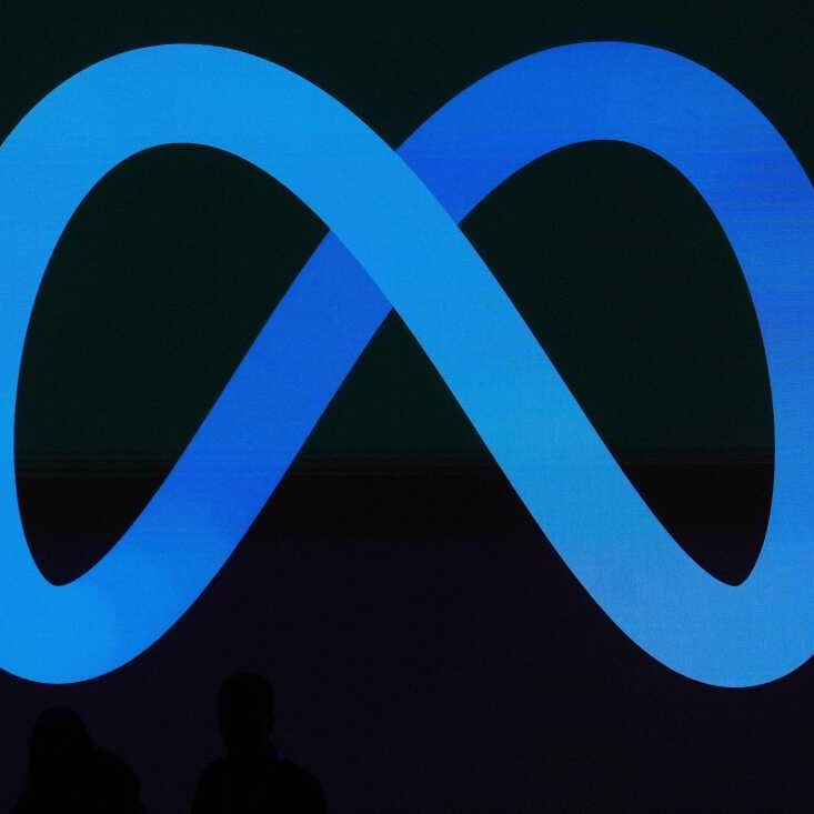 FILE - A Meta logo is shown on a video screen at LlamaCon 2025, an AI developer conference, in Menlo Park, Calif., April 29, 2025. - Jeff Chiu/AP/AP