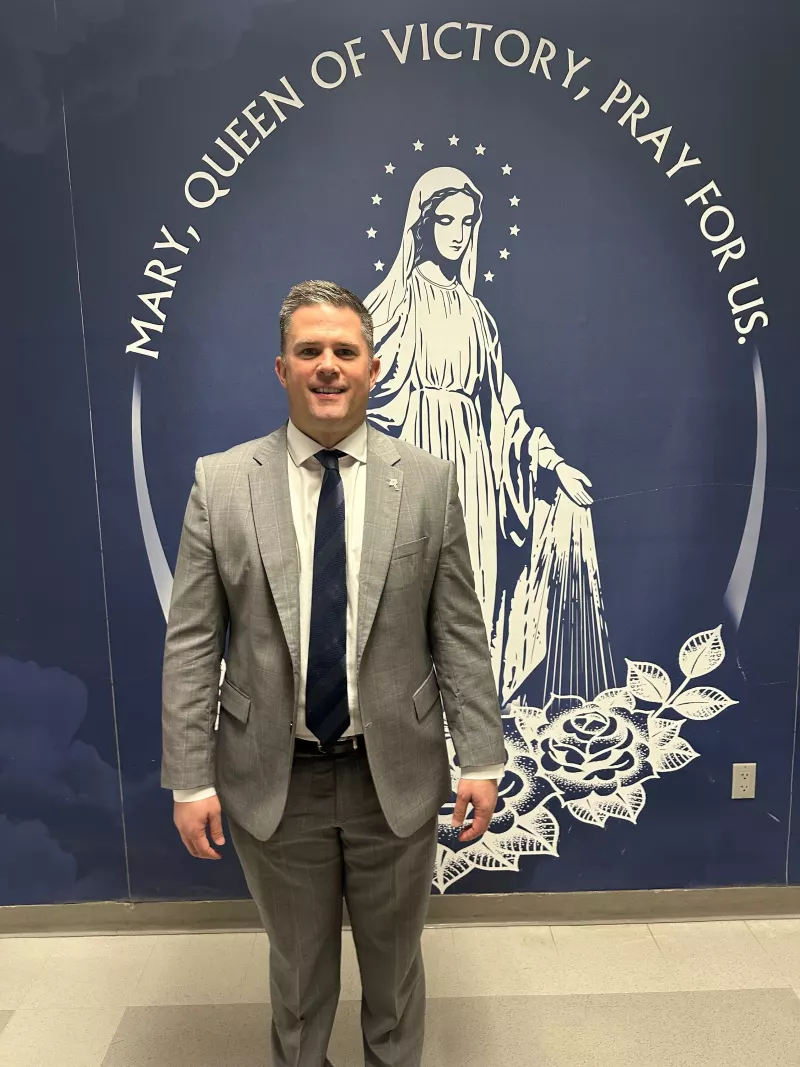 Chris McCarville, president of Xavier Catholic Schools, at Xavier High School in Cedar Rapids.