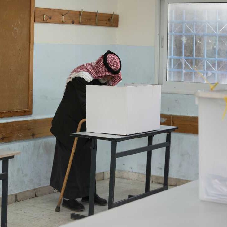 A Palestinian man votes in local elections, the first in two decades in Gaza and the first in the occupied West Bank since the start of the Israel-Hamas war in Al-Ubaidiya, West Bank, Saturday, April 25, 2026. - Mahmoud Illean/AP