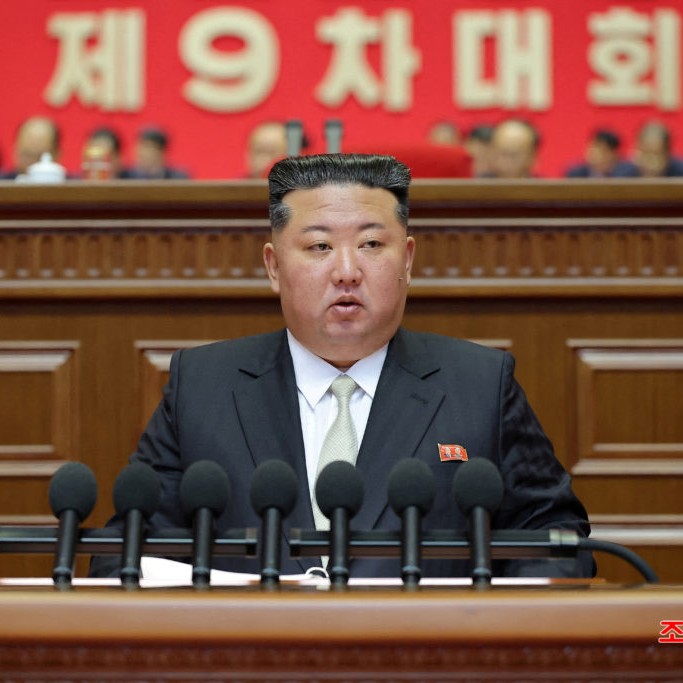 FILE PHOTO: North Korean leader Kim Jong Un speaks during the fifth session of the Ninth Congress of the Workers' Party of Korea (WPK), in Pyongyang, North Korea, February 23, 2026, in this picture released February 24, 2026, by North Korea's official Korean Central News Agency. KCNA via Reuters. - KCNA via Reuters